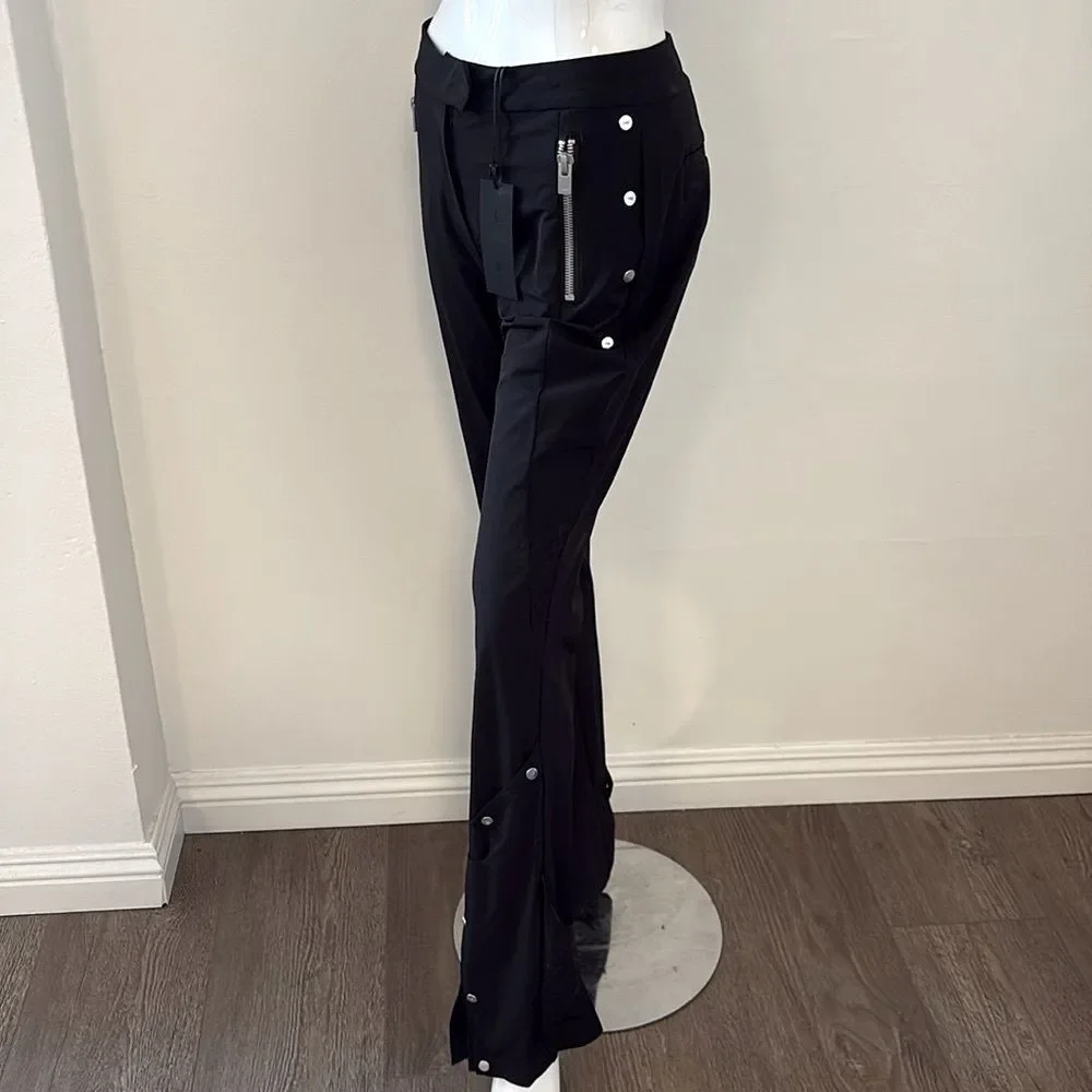 Heliot Emil Moraine Slim Fit Bootcut Trouser Pant Snap Cuff Zipper Details DK 36 - Picture 6 of 14